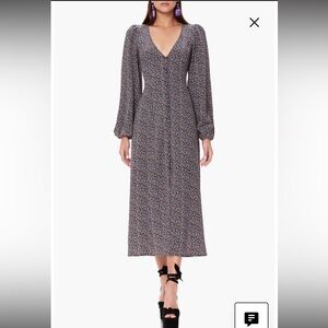 AFRM Violet Long Sleeve Floral Midi Dress Size:medium